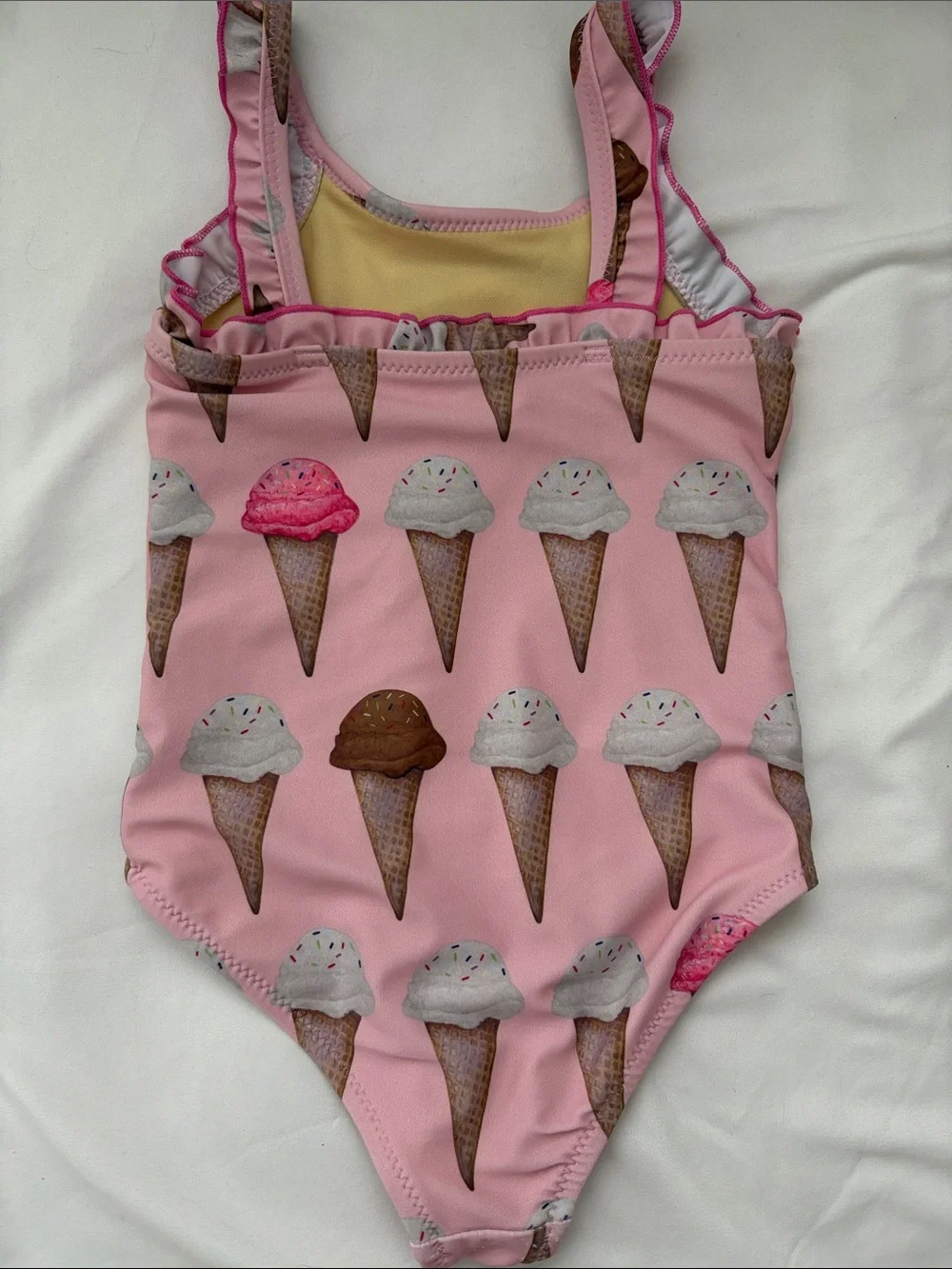 Pink Chicken Pink Ice Cream Cone One-Piece Swimsuit